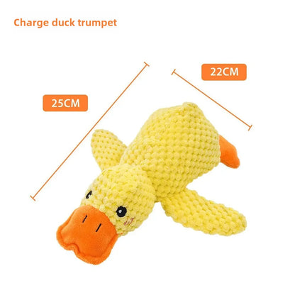 Plush Dog Toy Bite Resistant Sleeping Sound Making Small Yellow Duck For Small Dogs Golden Retriever Corgi Pet Toys